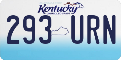 KY license plate 293URN