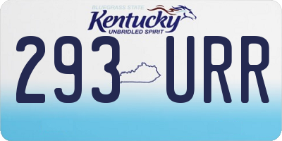 KY license plate 293URR