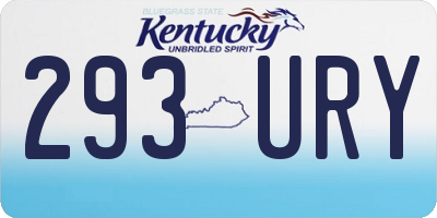 KY license plate 293URY