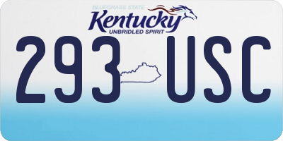 KY license plate 293USC