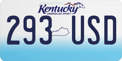 KY license plate 293USD