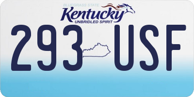 KY license plate 293USF
