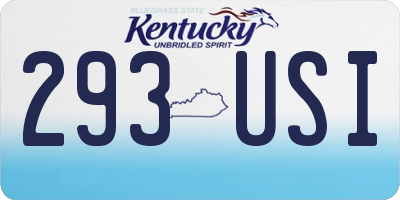 KY license plate 293USI