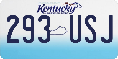 KY license plate 293USJ