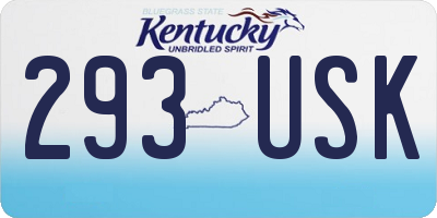 KY license plate 293USK