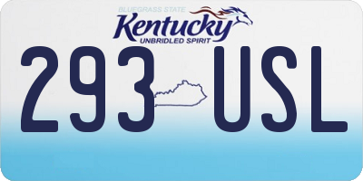 KY license plate 293USL
