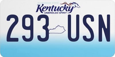 KY license plate 293USN