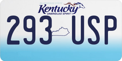 KY license plate 293USP
