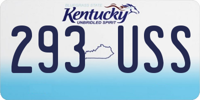 KY license plate 293USS