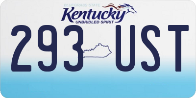 KY license plate 293UST