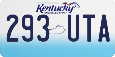 KY license plate 293UTA