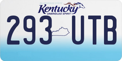 KY license plate 293UTB
