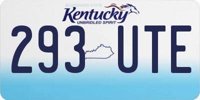 KY license plate 293UTE