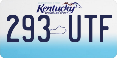 KY license plate 293UTF