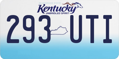 KY license plate 293UTI