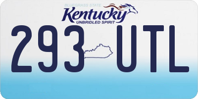 KY license plate 293UTL