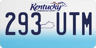 KY license plate 293UTM