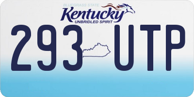 KY license plate 293UTP