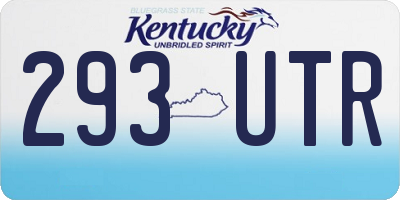 KY license plate 293UTR