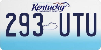 KY license plate 293UTU