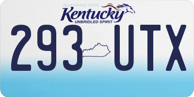 KY license plate 293UTX