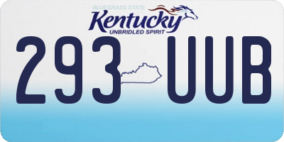 KY license plate 293UUB