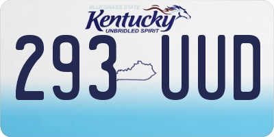 KY license plate 293UUD