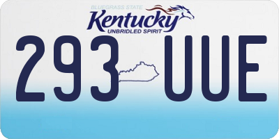 KY license plate 293UUE
