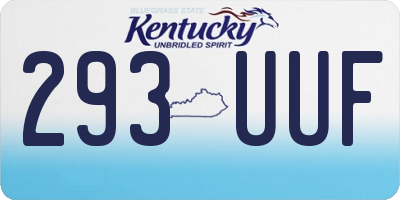 KY license plate 293UUF