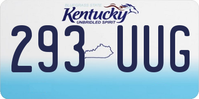 KY license plate 293UUG