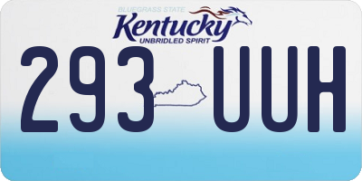 KY license plate 293UUH