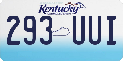 KY license plate 293UUI