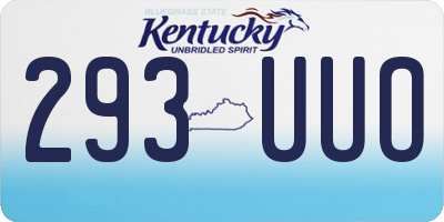 KY license plate 293UUO