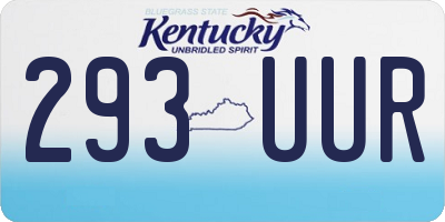 KY license plate 293UUR