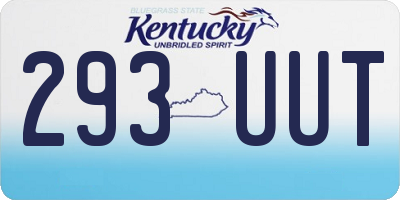 KY license plate 293UUT
