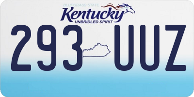 KY license plate 293UUZ