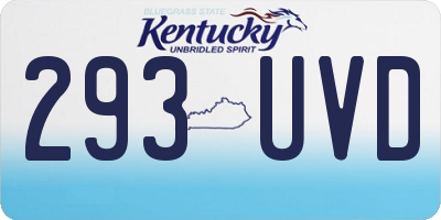 KY license plate 293UVD