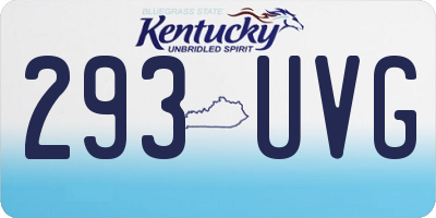 KY license plate 293UVG