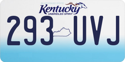 KY license plate 293UVJ