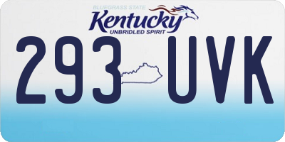 KY license plate 293UVK
