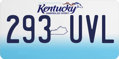 KY license plate 293UVL