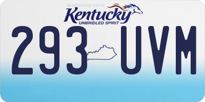 KY license plate 293UVM