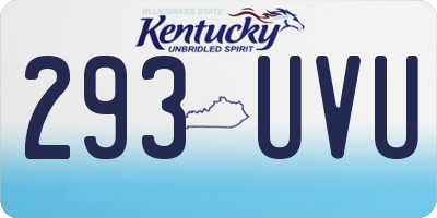 KY license plate 293UVU