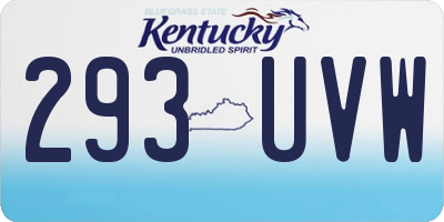 KY license plate 293UVW