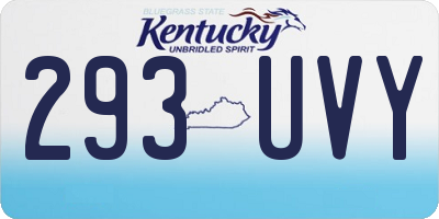KY license plate 293UVY