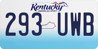 KY license plate 293UWB