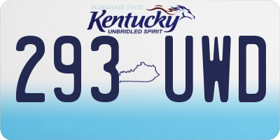 KY license plate 293UWD