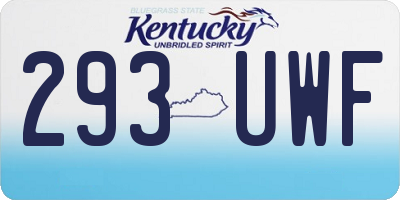 KY license plate 293UWF