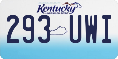 KY license plate 293UWI