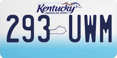 KY license plate 293UWM